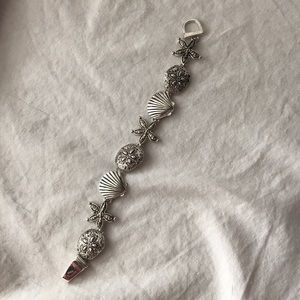 Silver plated sea theme charm bracelet
